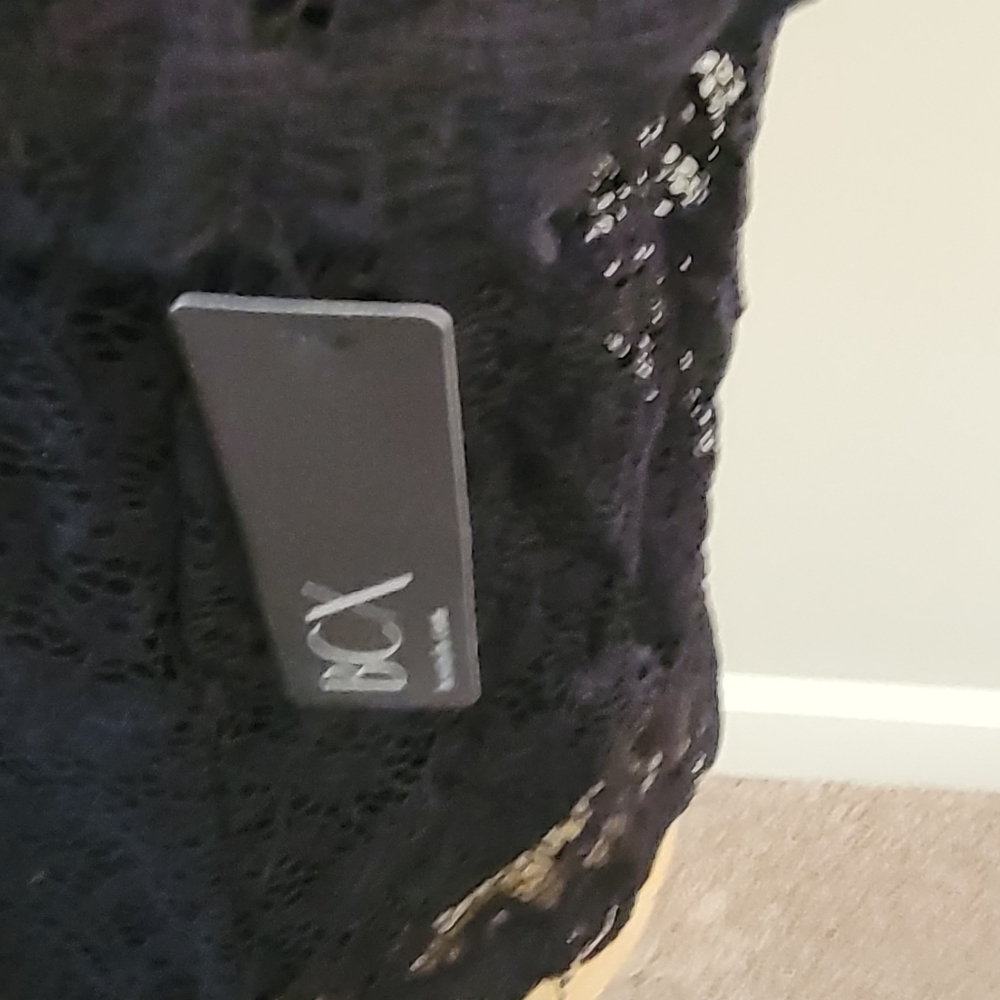 BCX black lace open shoulder top - Picture 3 of 4